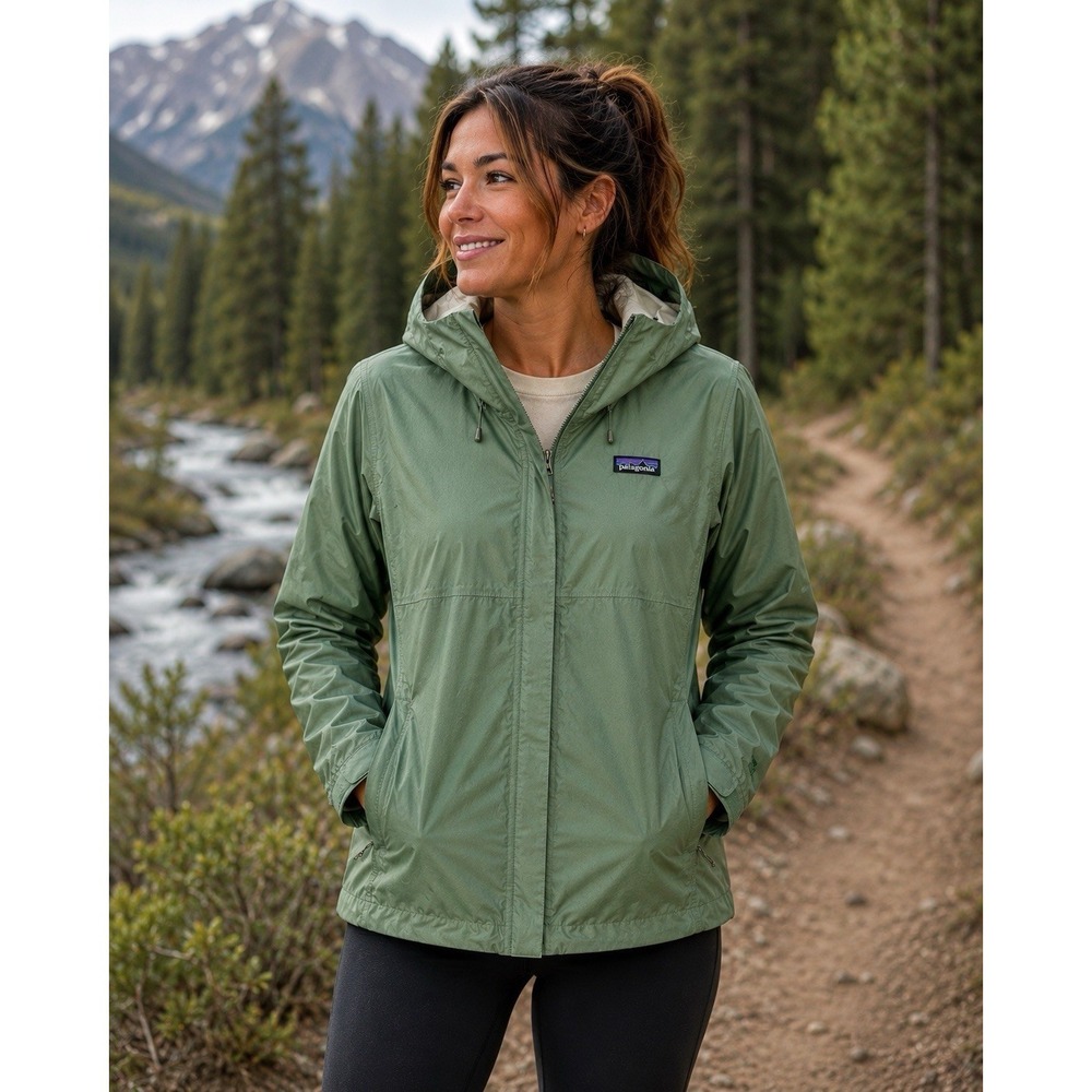 Patagonia Women's Torrentshell H2NO Rain Jacket Green Medium 83807 Gorpcore